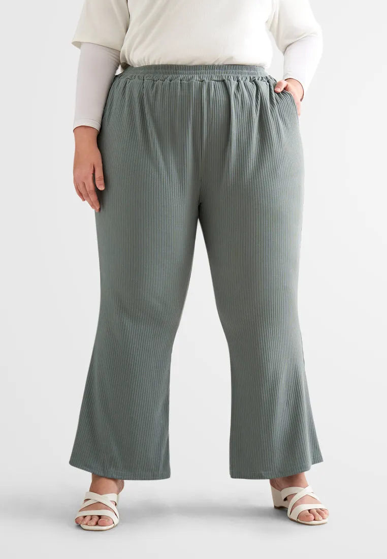 Tracia Relax Ribbed Quarantine Trumpet Pants