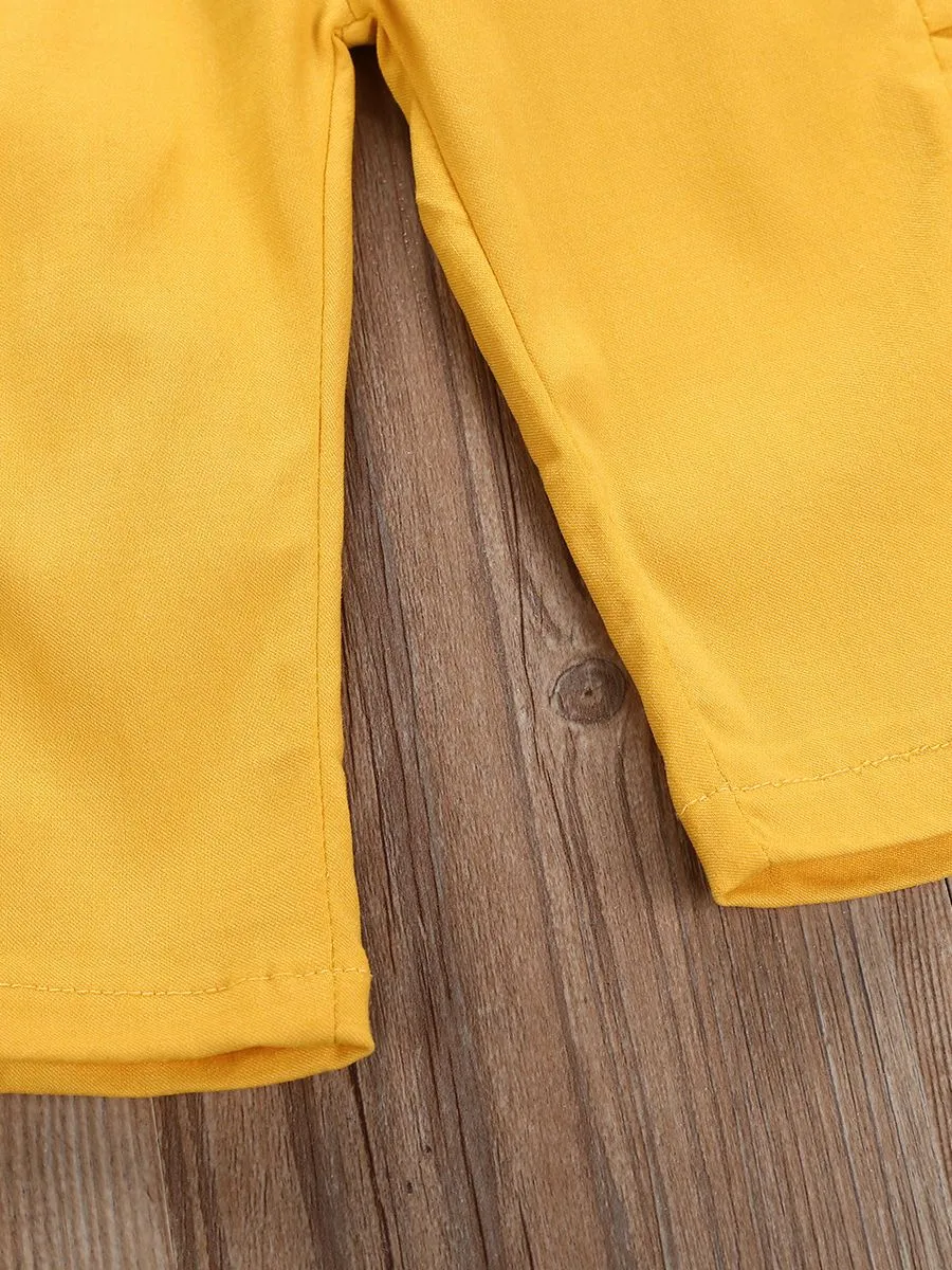 Trendy Baby Little Girl Bow Yellow Suspender Pants Overall