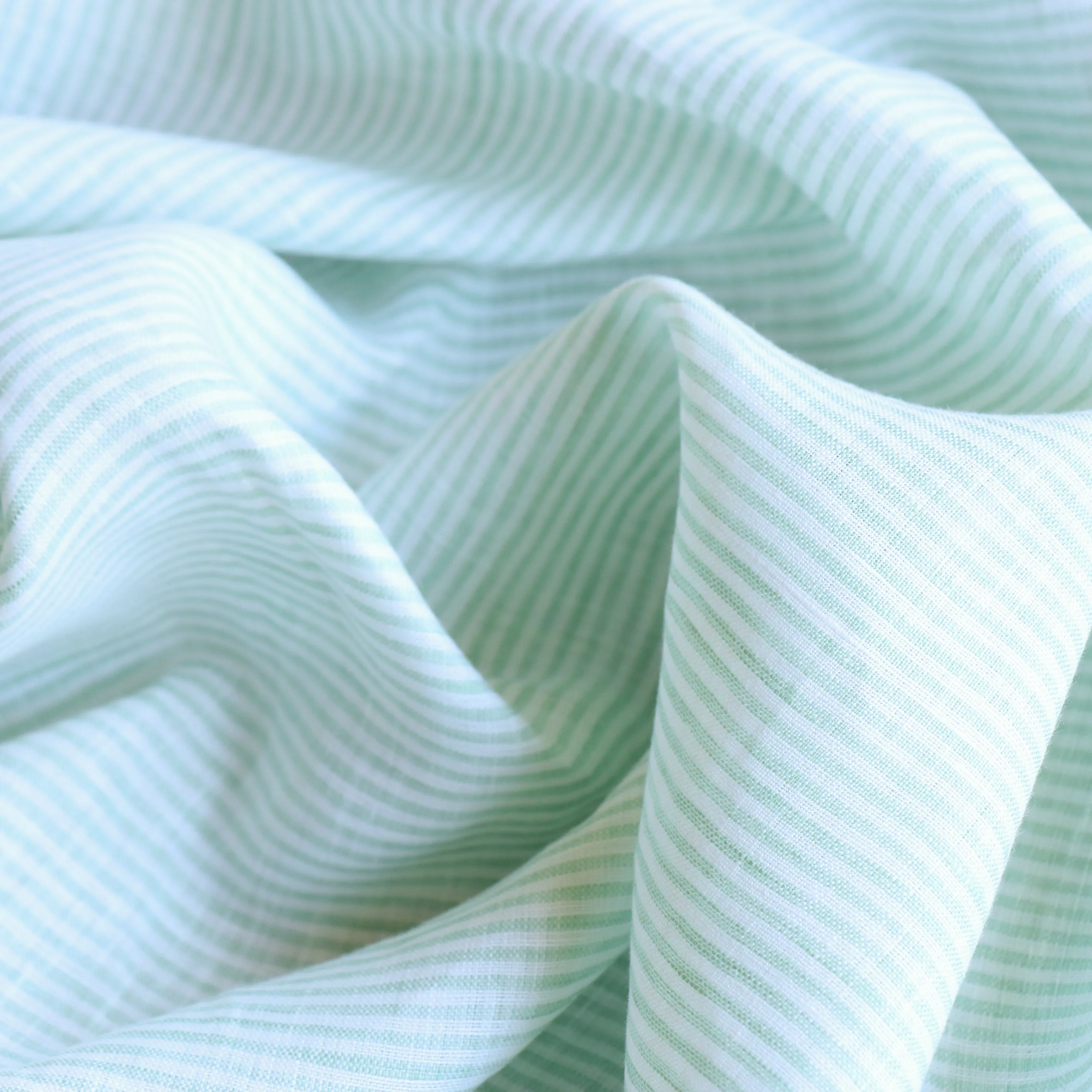 Treviso Stripe Linen - Mint/White