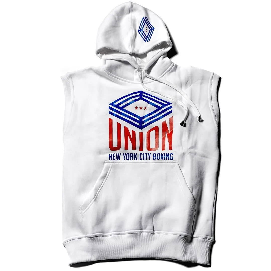 Union Boxing Sleeveless Hoodie - White