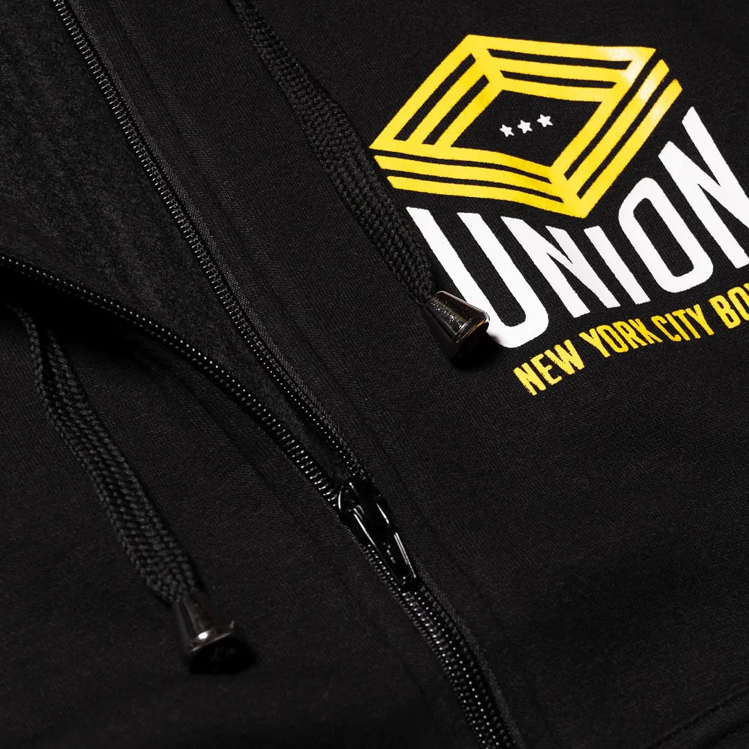 Union Boxing Sleeveless Zipped Hoodie - Black