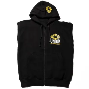 Union Boxing Sleeveless Zipped Hoodie - Black