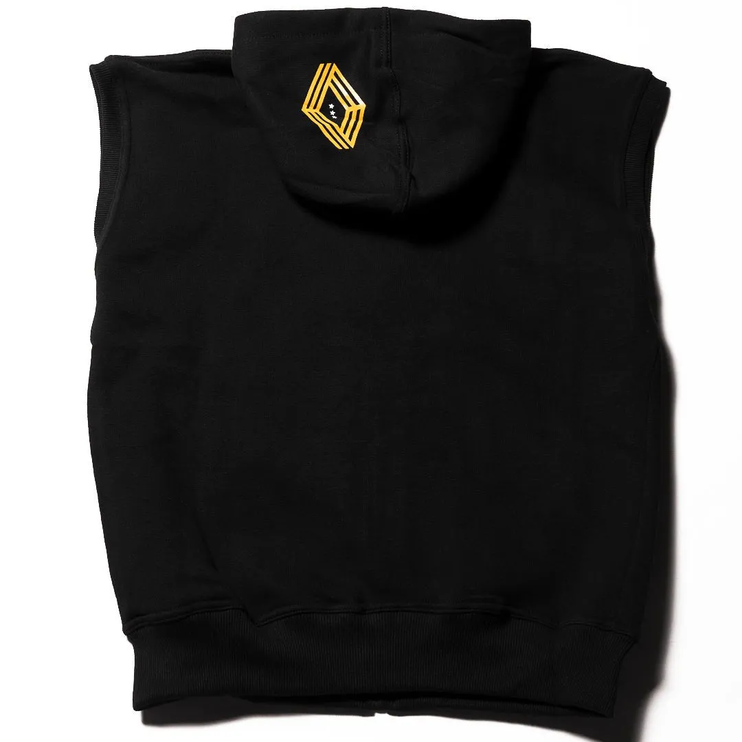 Union Boxing Sleeveless Zipped Hoodie - Black