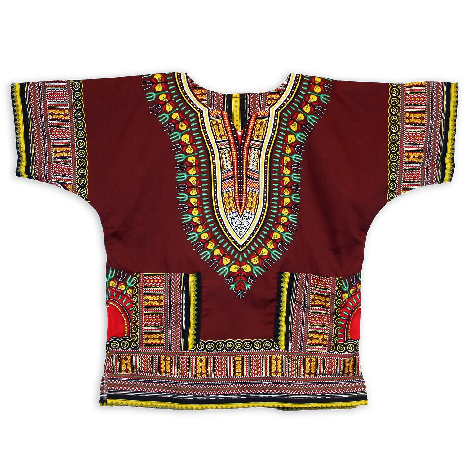 Unisex African Dashiki Cotton Shirt Tribal Traditional Print Hippie