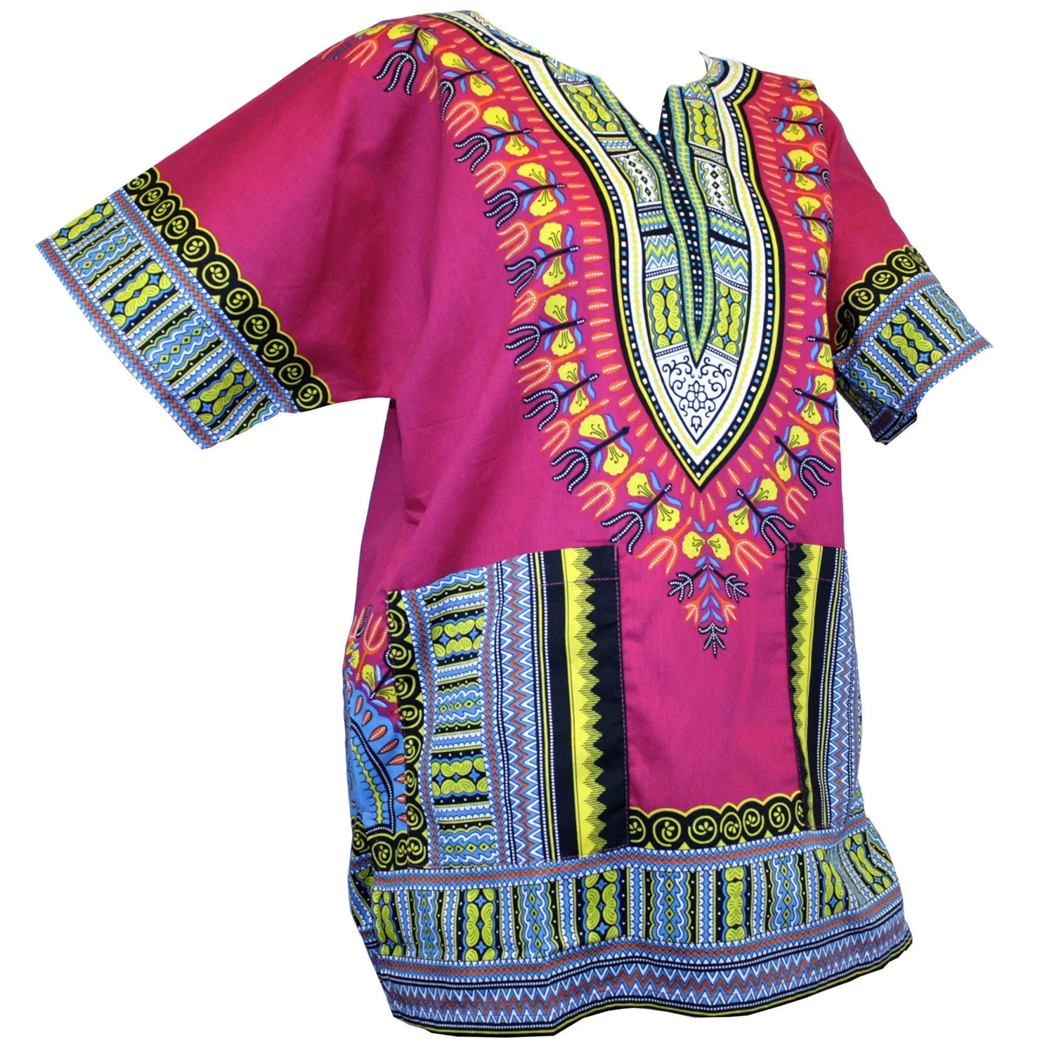 Unisex African Dashiki Cotton Shirt Tribal Traditional Print Hippie