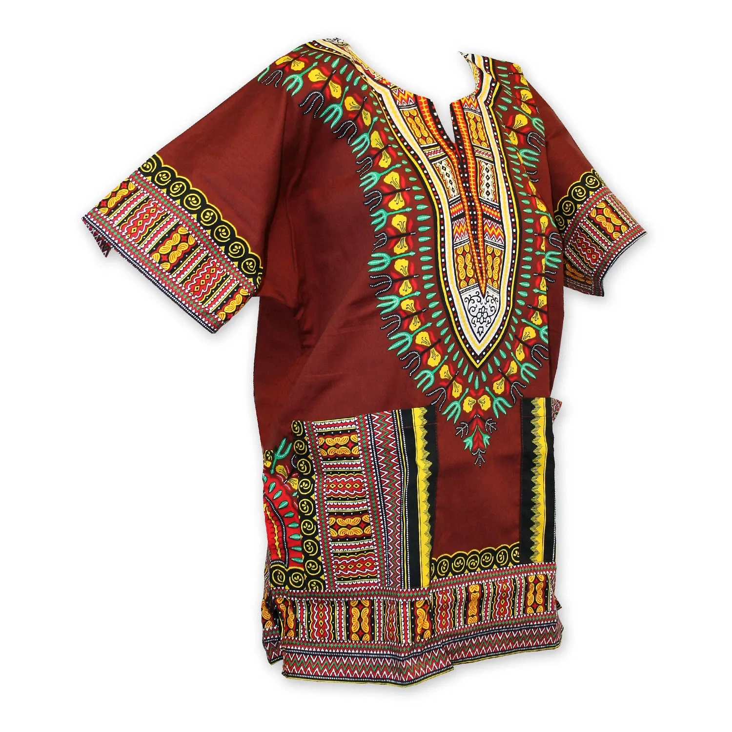 Unisex African Dashiki Cotton Shirt Tribal Traditional Print Hippie