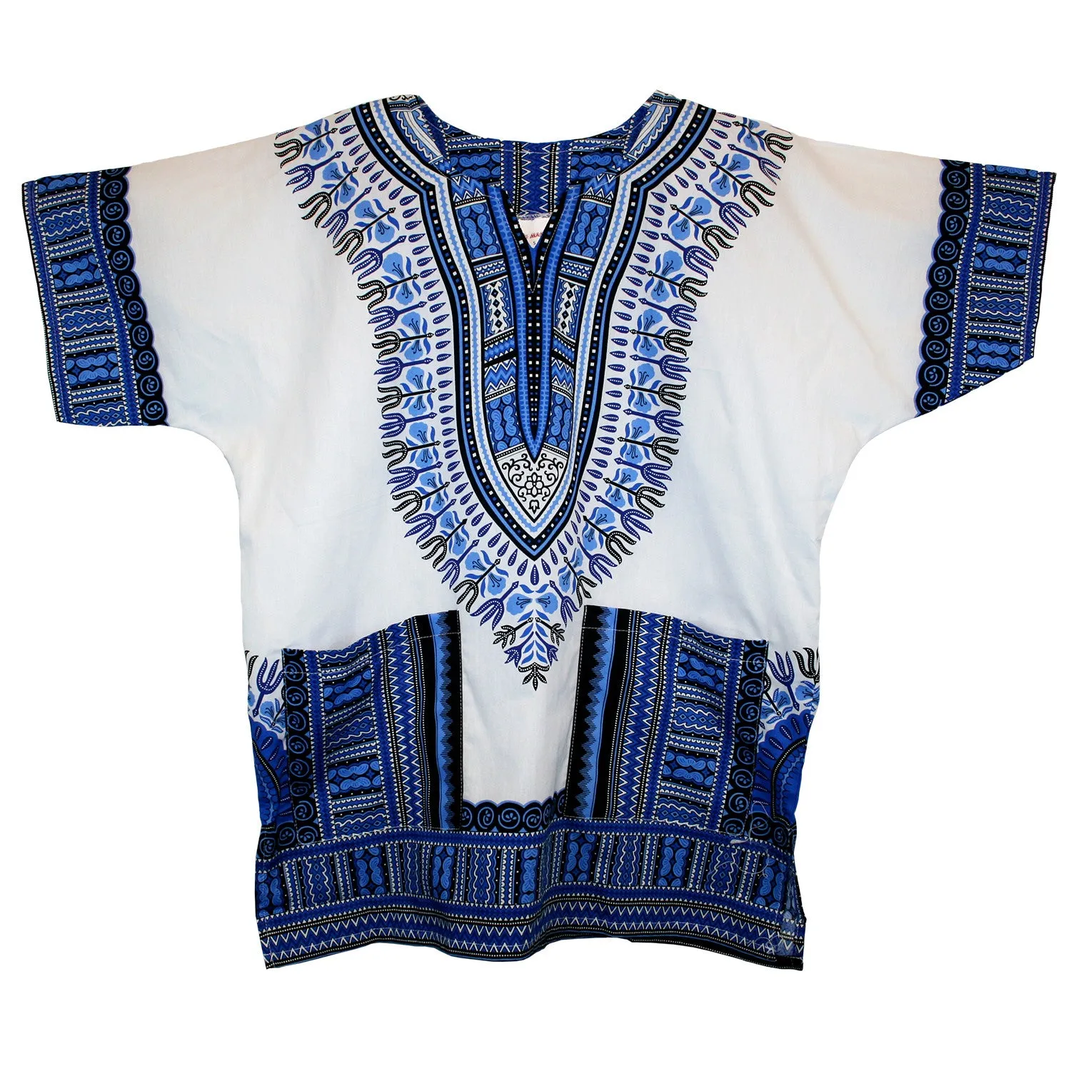 Unisex African Dashiki Cotton Shirt Tribal Traditional Print Hippie