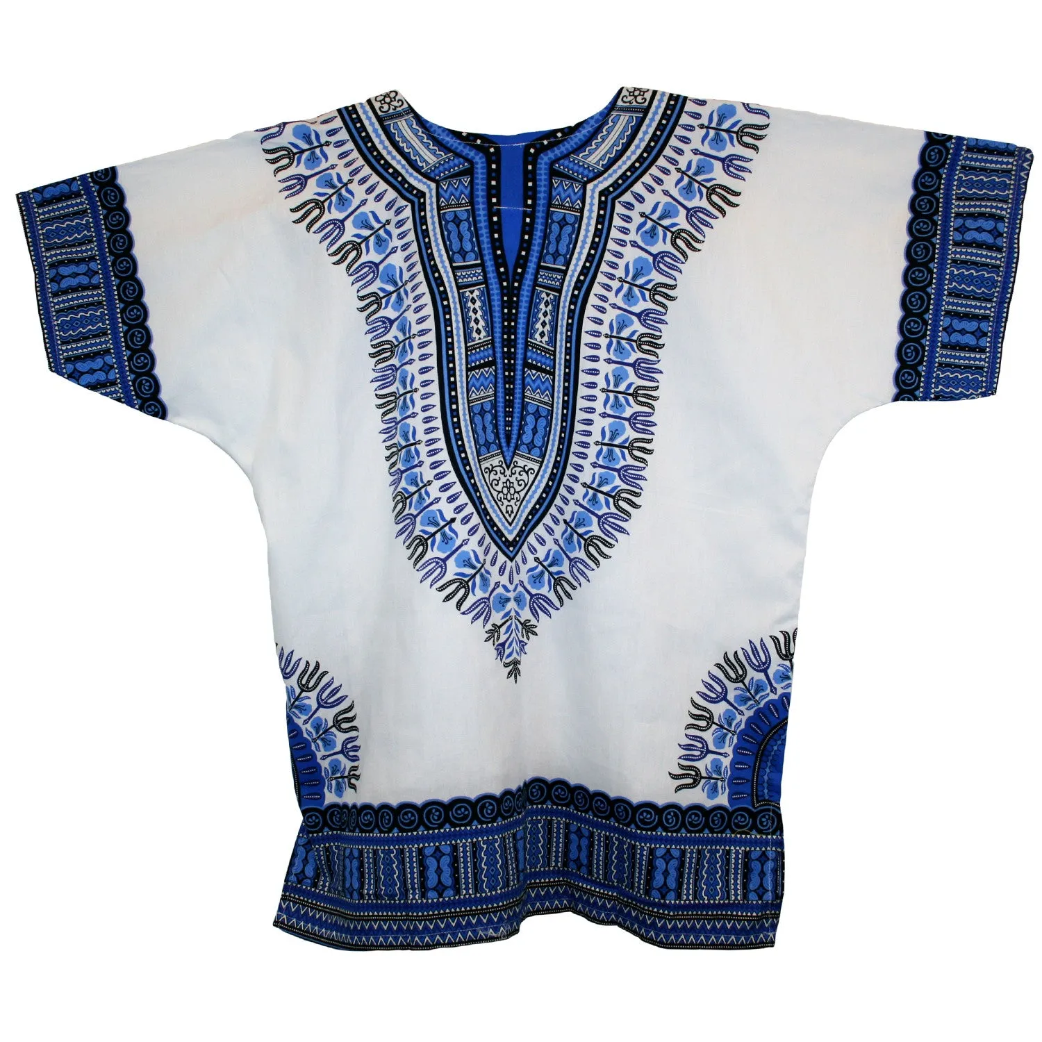 Unisex African Dashiki Cotton Shirt Tribal Traditional Print Hippie