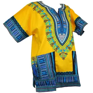 Unisex African Dashiki Cotton Shirt Tribal Traditional Print Hippie