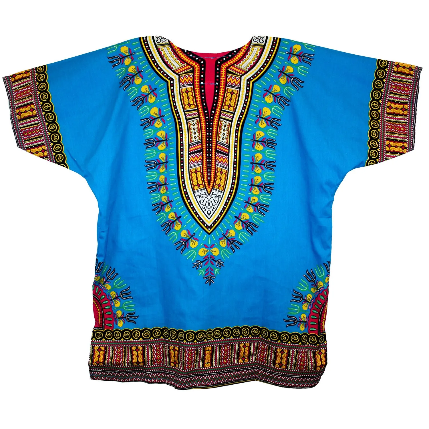 Unisex African Dashiki Cotton Shirt Tribal Traditional Print Hippie