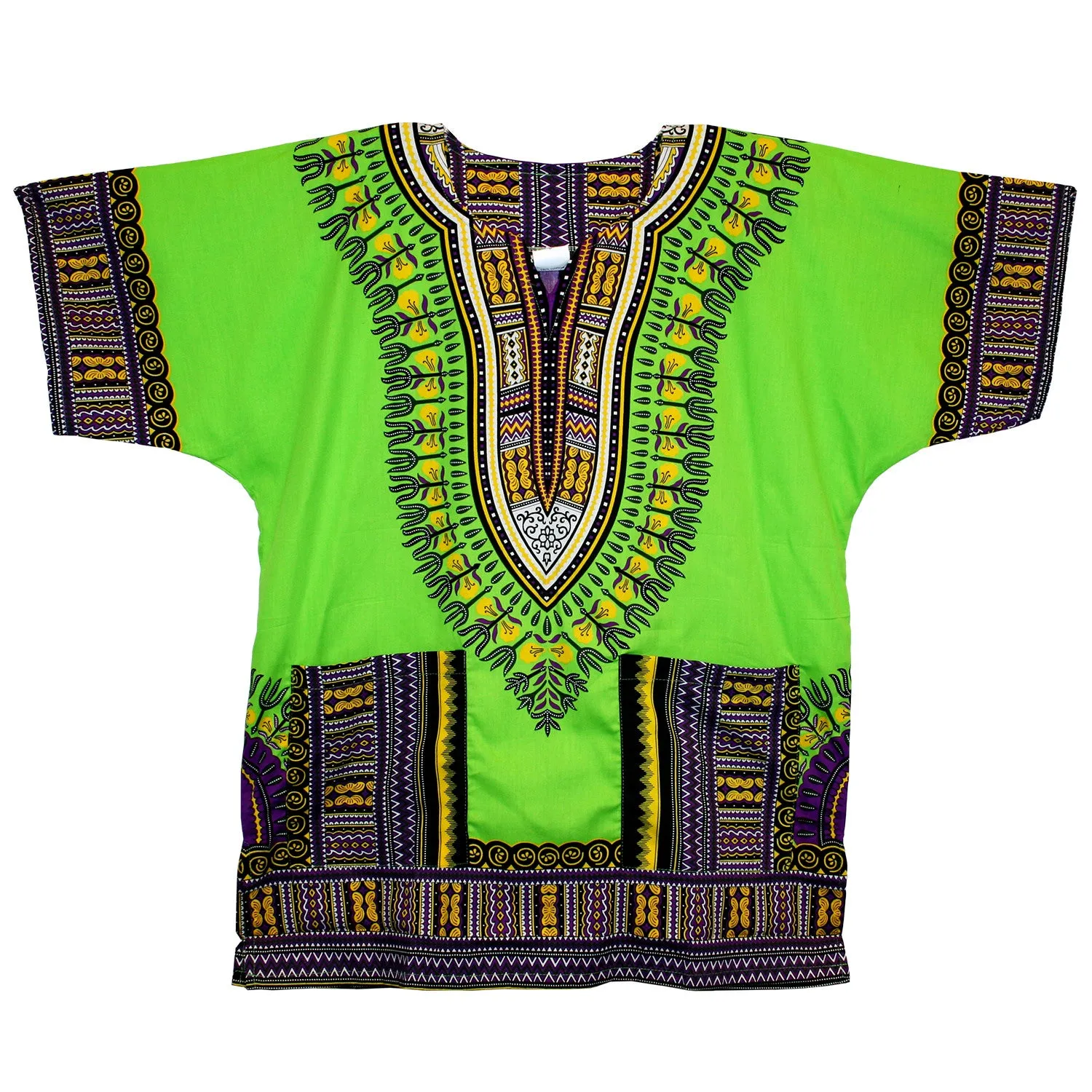 Unisex African Dashiki Cotton Shirt Tribal Traditional Print Hippie