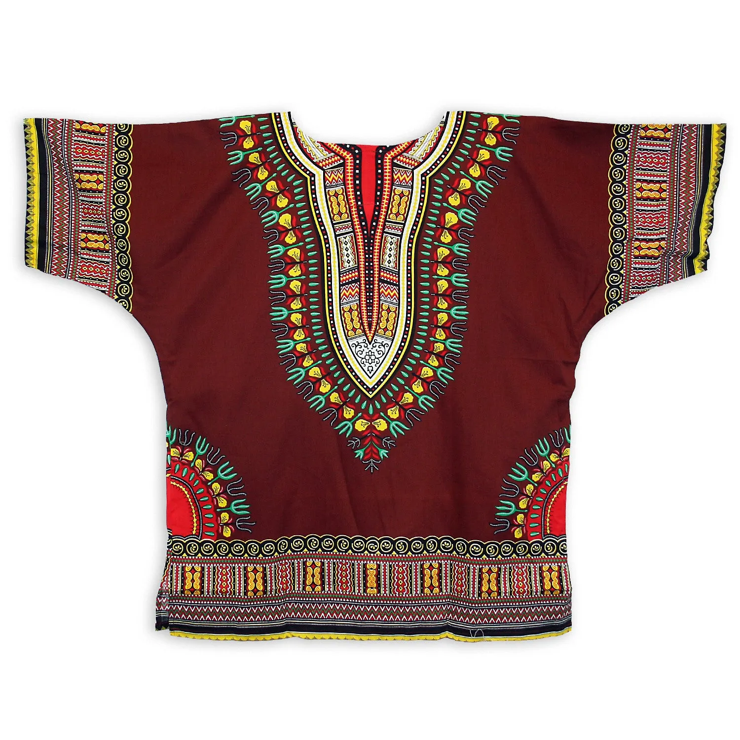 Unisex African Dashiki Cotton Shirt Tribal Traditional Print Hippie