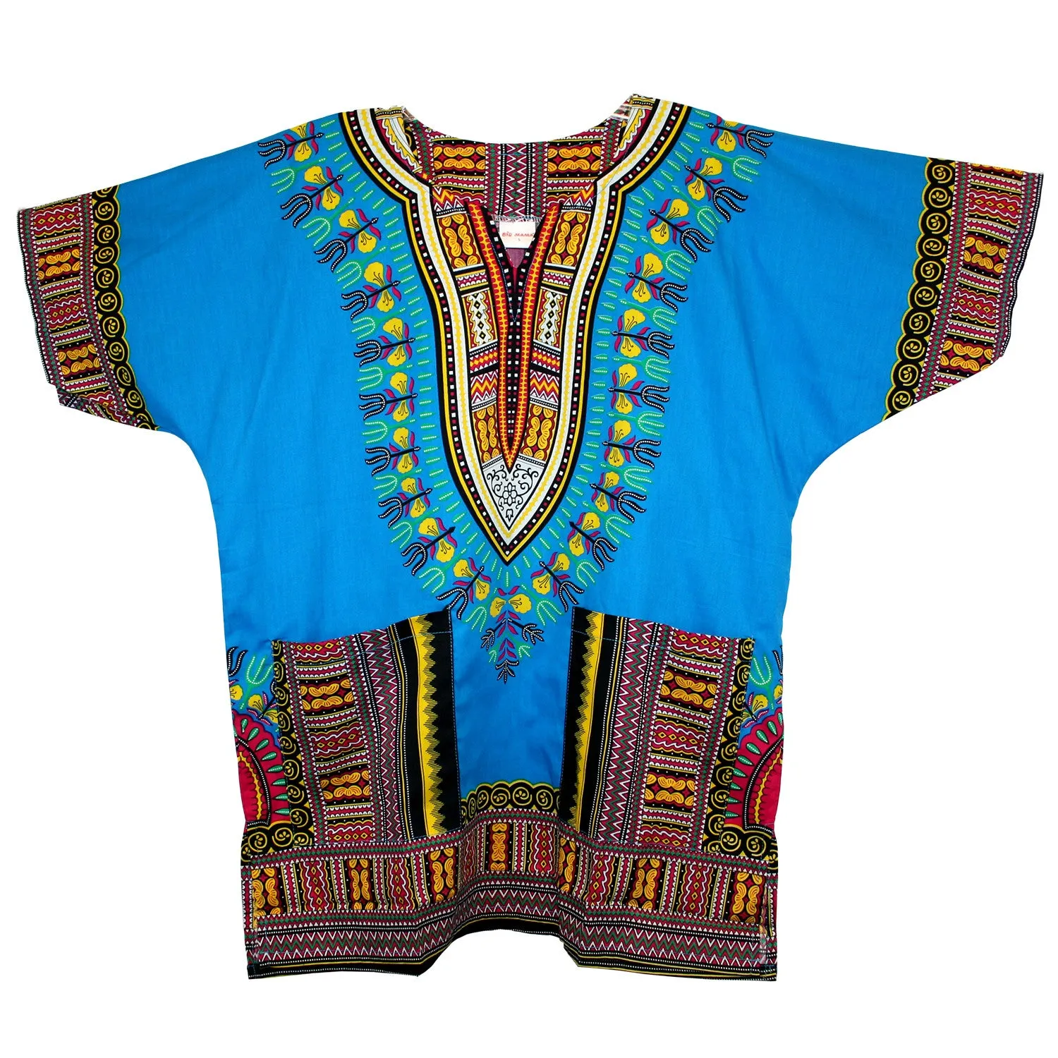 Unisex African Dashiki Cotton Shirt Tribal Traditional Print Hippie