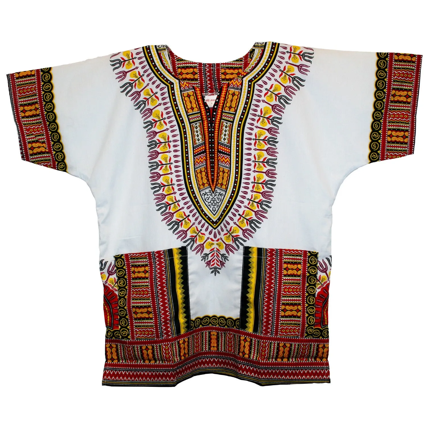 Unisex African Dashiki Cotton Shirt Tribal Traditional Print Hippie