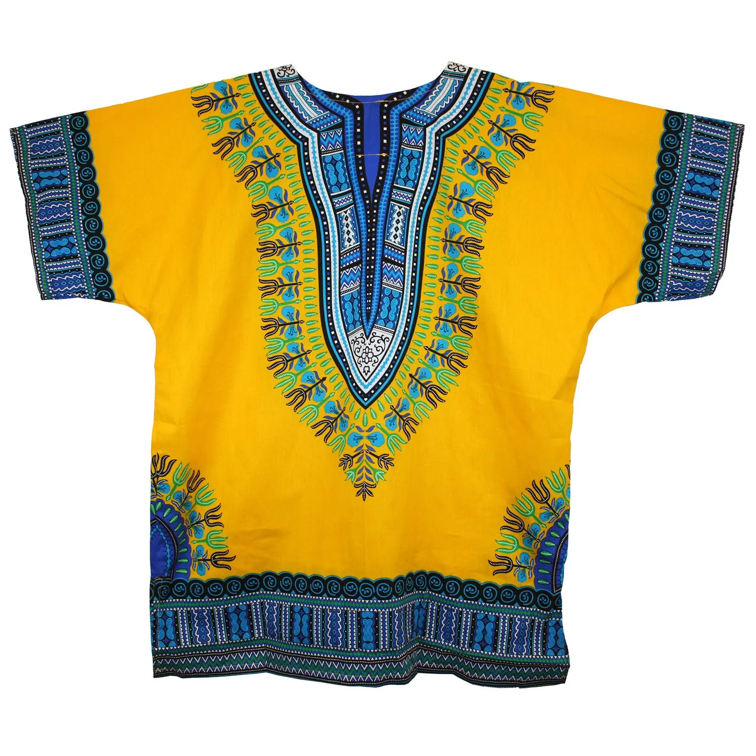 Unisex African Dashiki Cotton Shirt Tribal Traditional Print Hippie