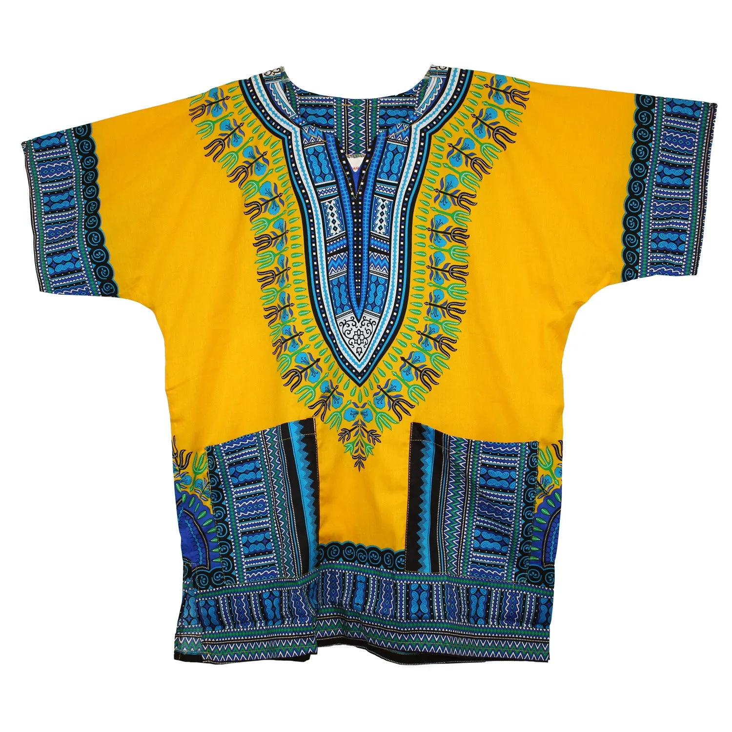 Unisex African Dashiki Cotton Shirt Tribal Traditional Print Hippie