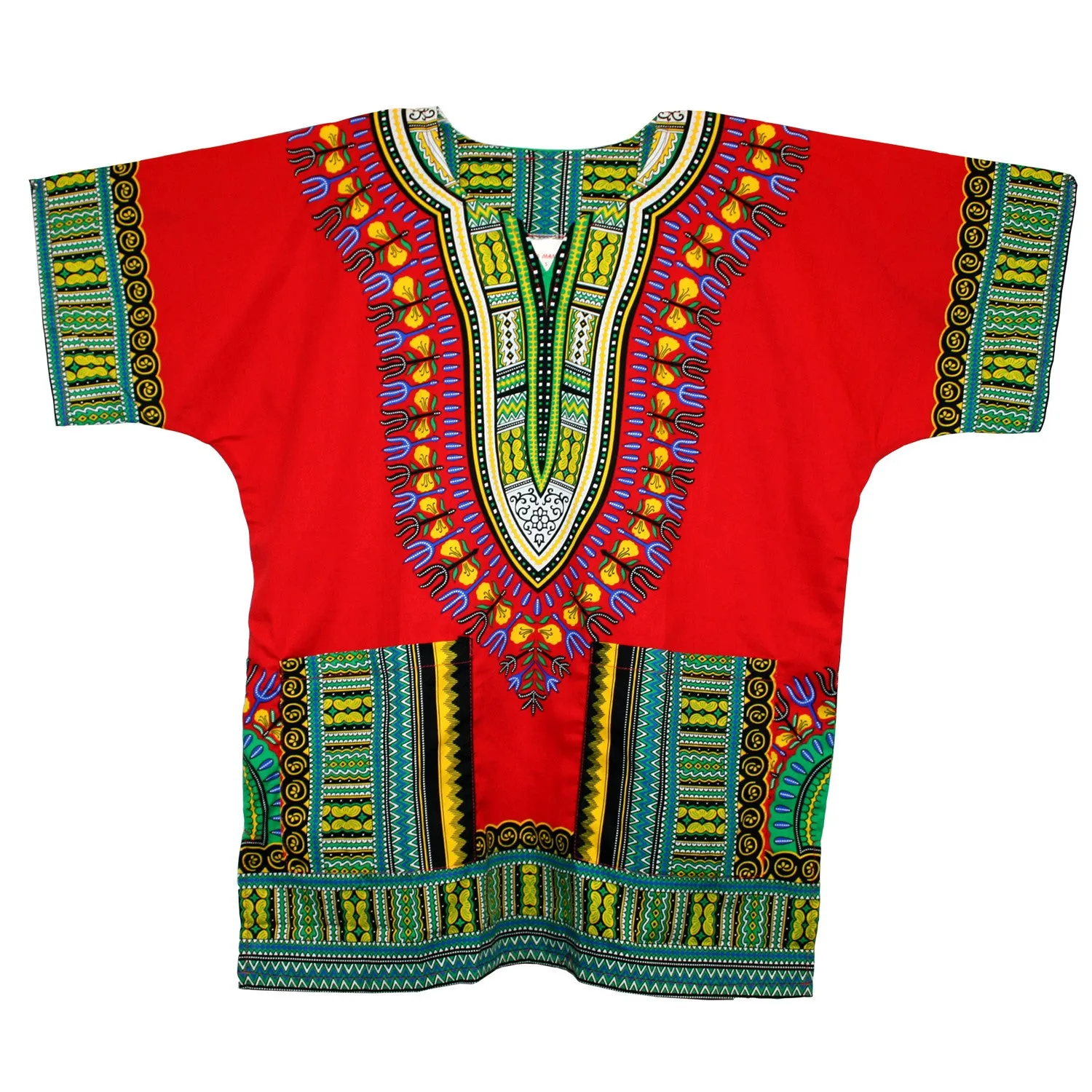 Unisex African Dashiki Cotton Shirt Tribal Traditional Print Hippie