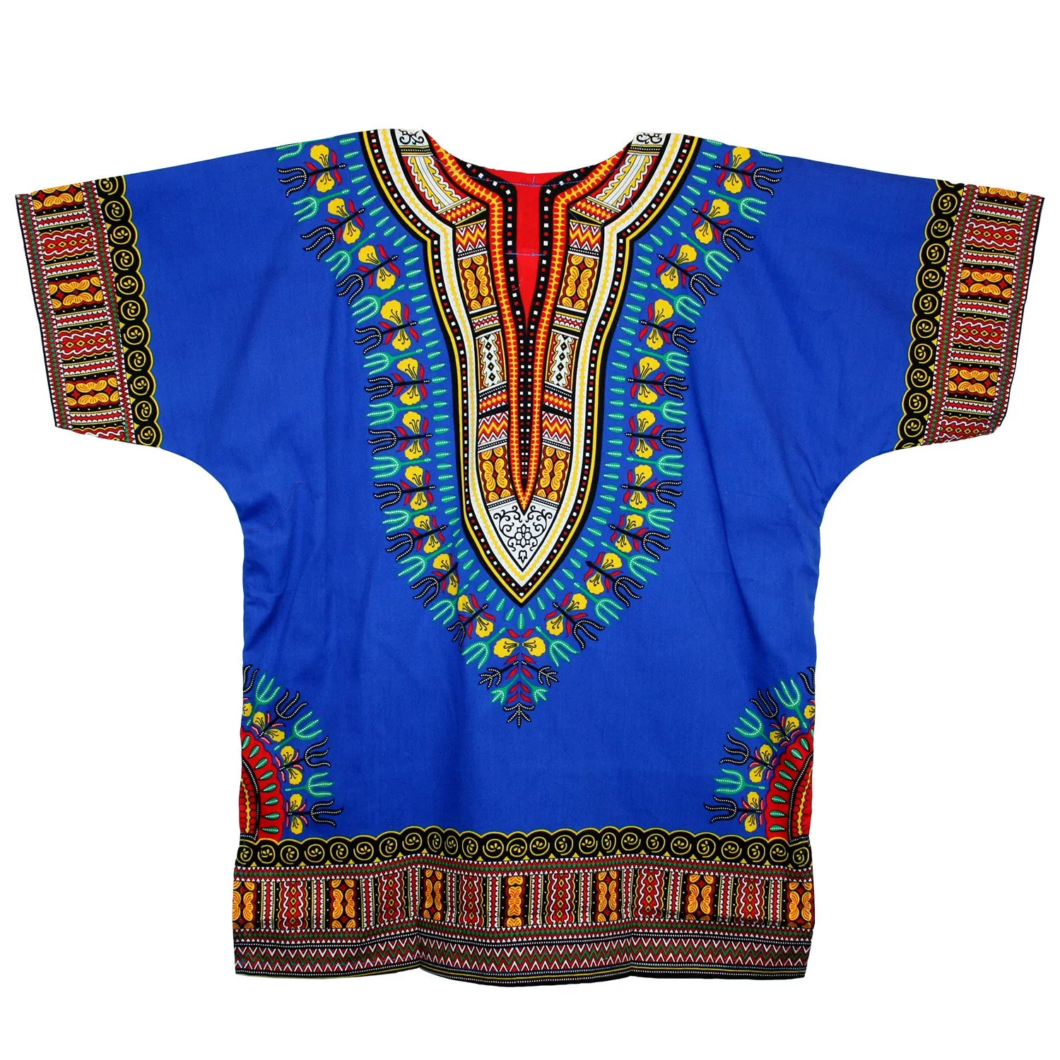 Unisex African Dashiki Cotton Shirt Tribal Traditional Print Hippie