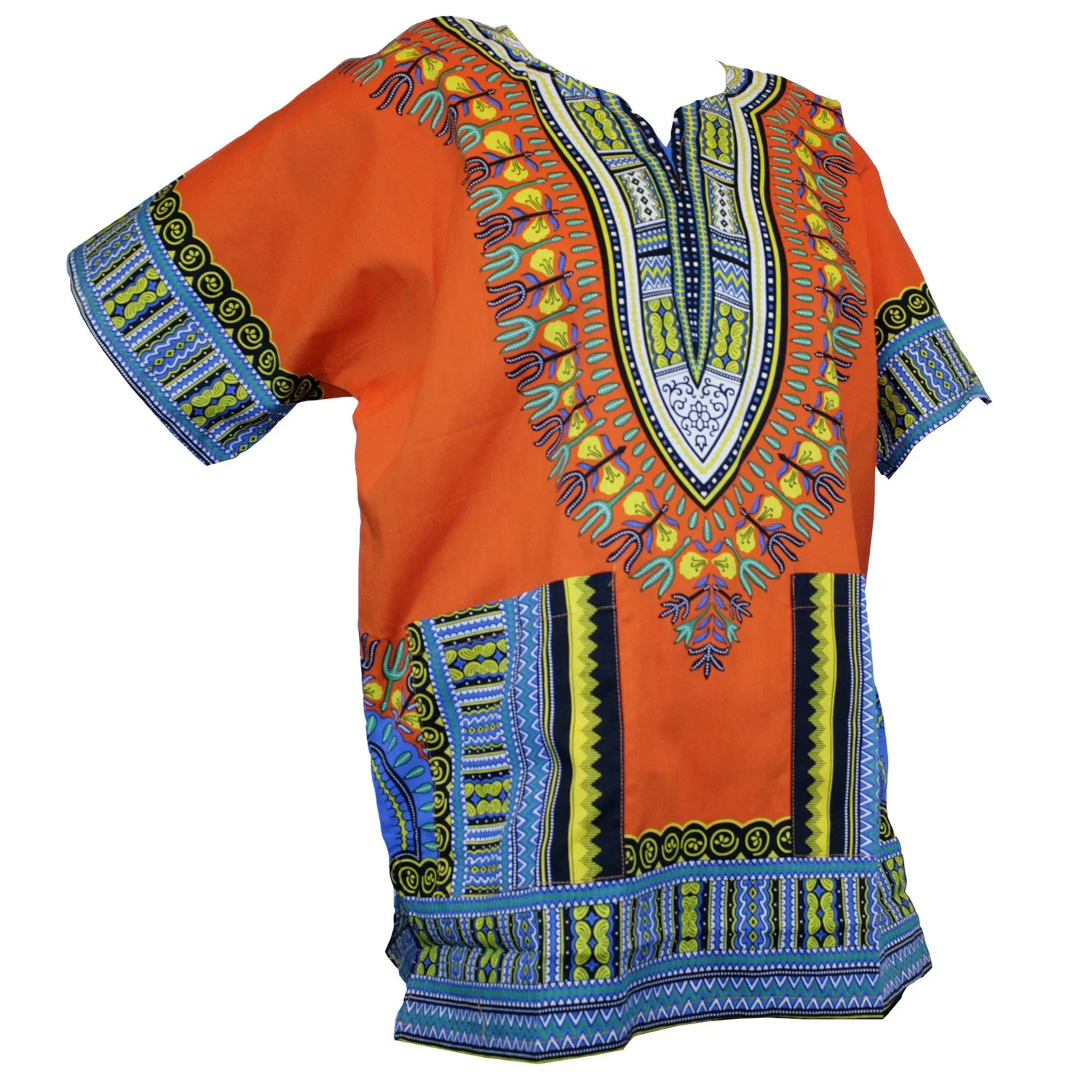 Unisex African Dashiki Cotton Shirt Tribal Traditional Print Hippie