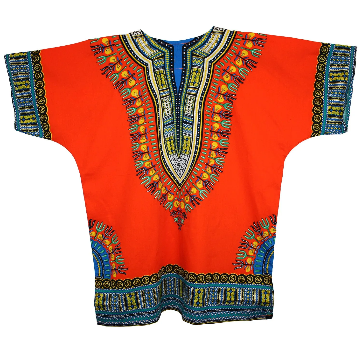 Unisex African Dashiki Cotton Shirt Tribal Traditional Print Hippie