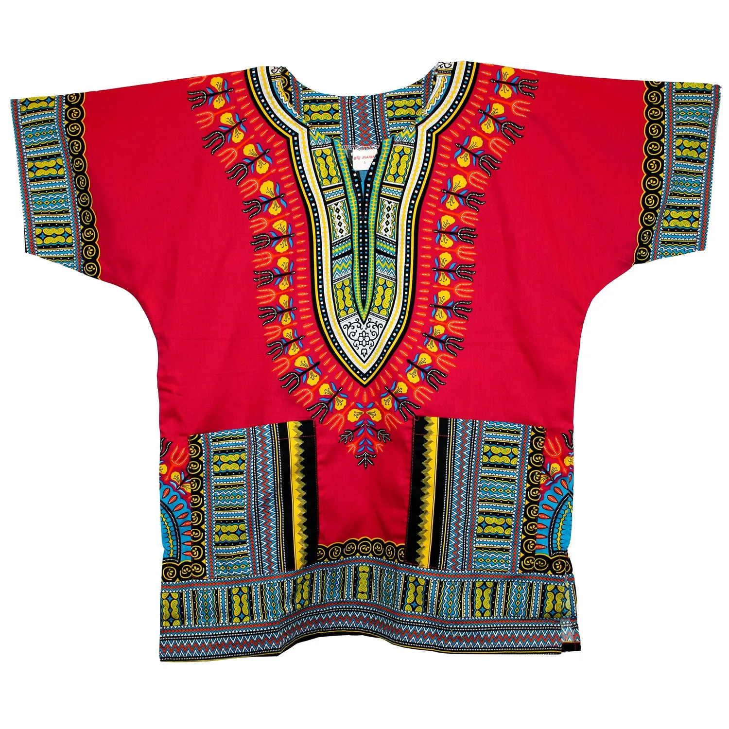 Unisex African Dashiki Cotton Shirt Tribal Traditional Print Hippie