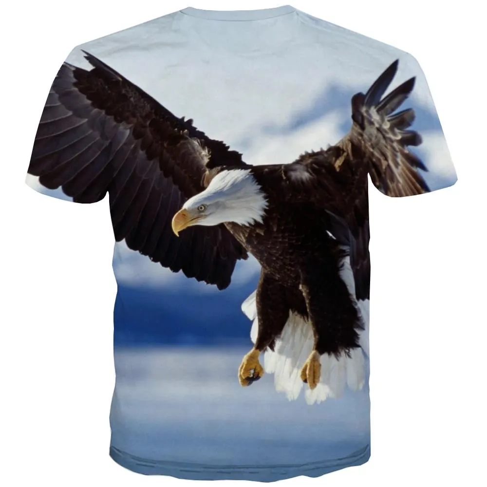 USA T shirts Men Animal Tshirts Casual Raptor T-shirts Graphic Fly T shirts Funny Eagle Tshirts Novelty