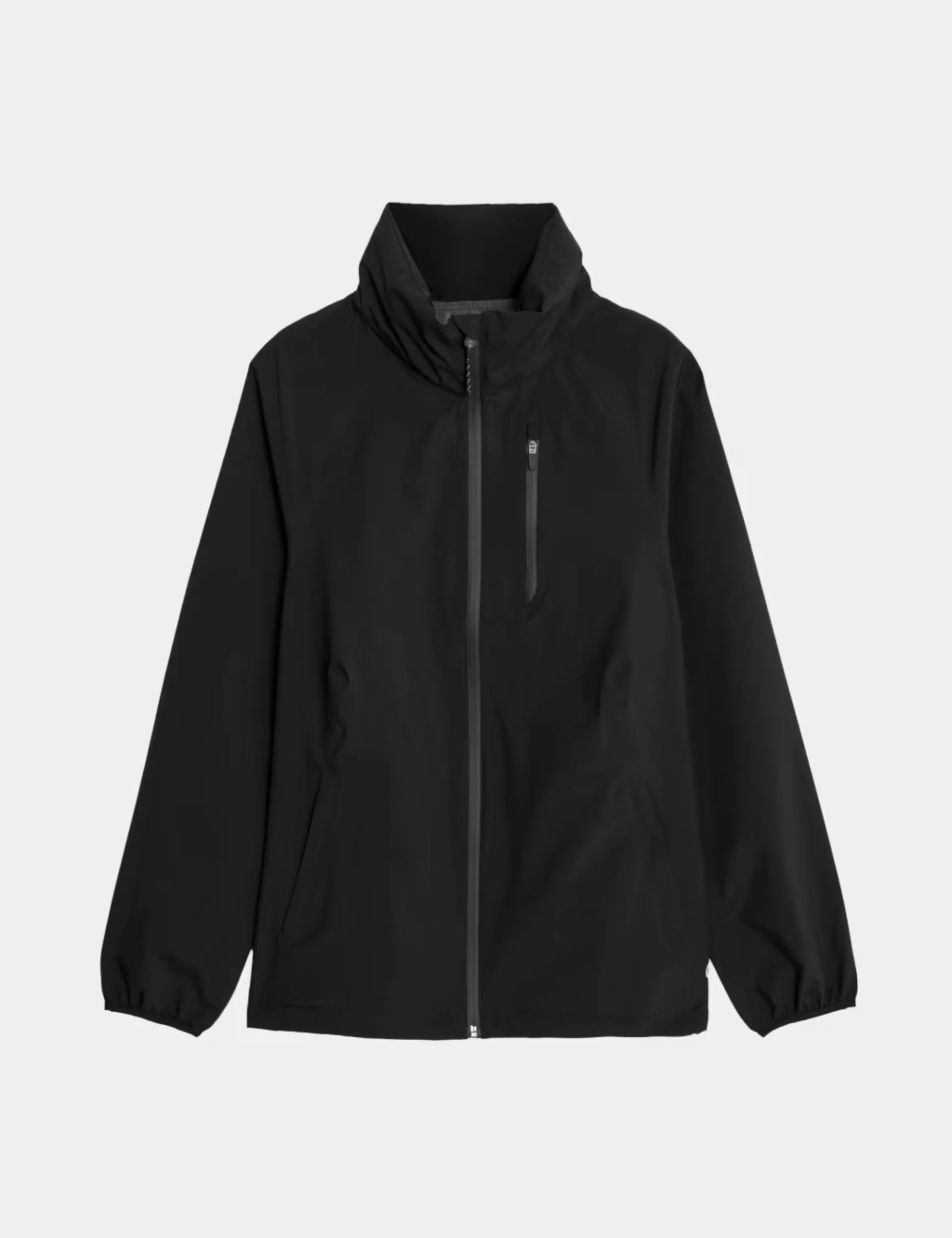 Waterproof Zip Up Hooded Jacket - Black