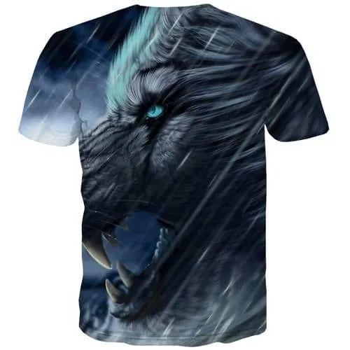 Wolf T shirts Men War T-shirts Graphic Animal Tshirts Casual Black T shirts Funny Gothic Tshirt Anime Short Sleeve Fashion