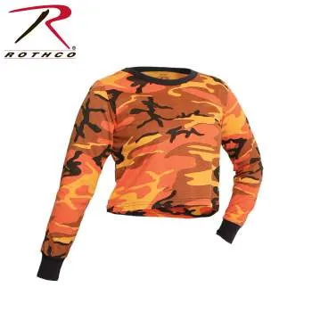 Women's Camo Long Sleeve Crop Top *GREAT BUY*