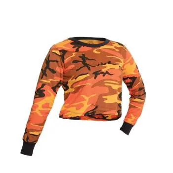 Women's Camo Long Sleeve Crop Top *GREAT BUY*