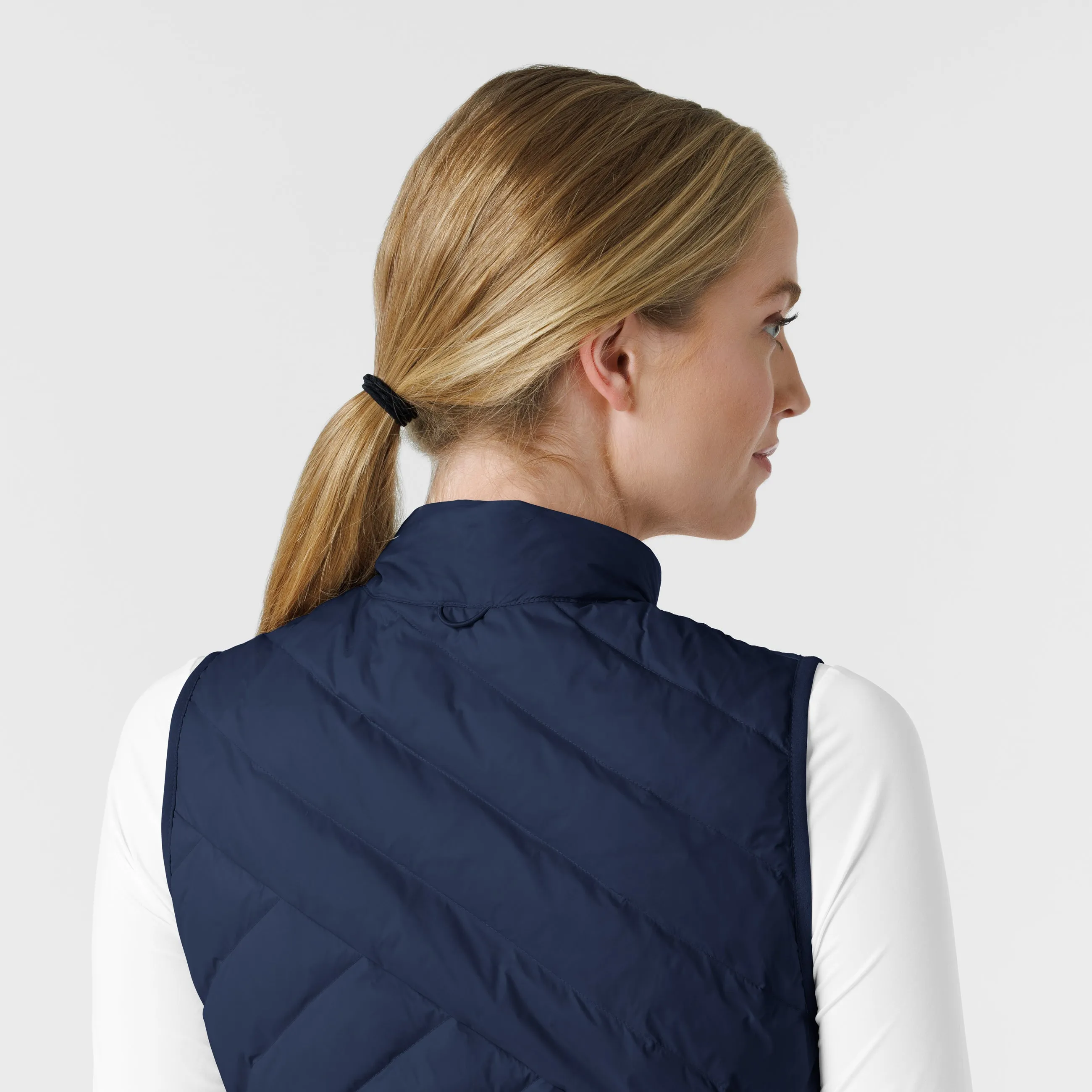 Women's Quilted Scrub Vest - Navy