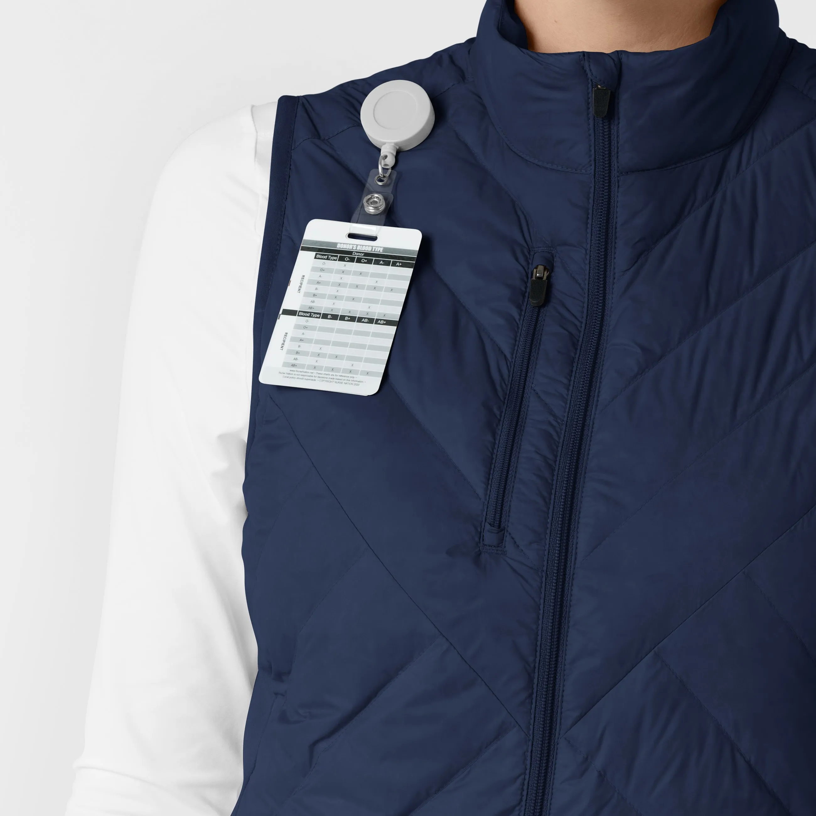 Women's Quilted Scrub Vest - Navy