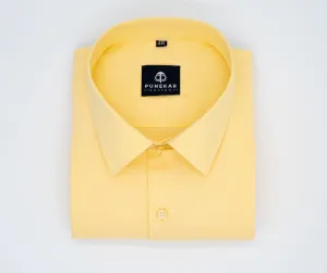 Yellow Color Twitter Lining Blende Cotton Shirts For Men